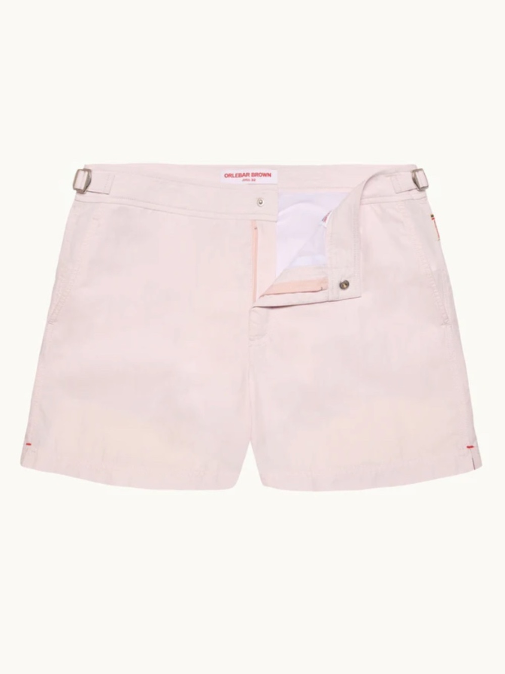 Orlebar Brown Setter Swim Shorts Light Pink, Size 28 Short 4" Inseam Trunks